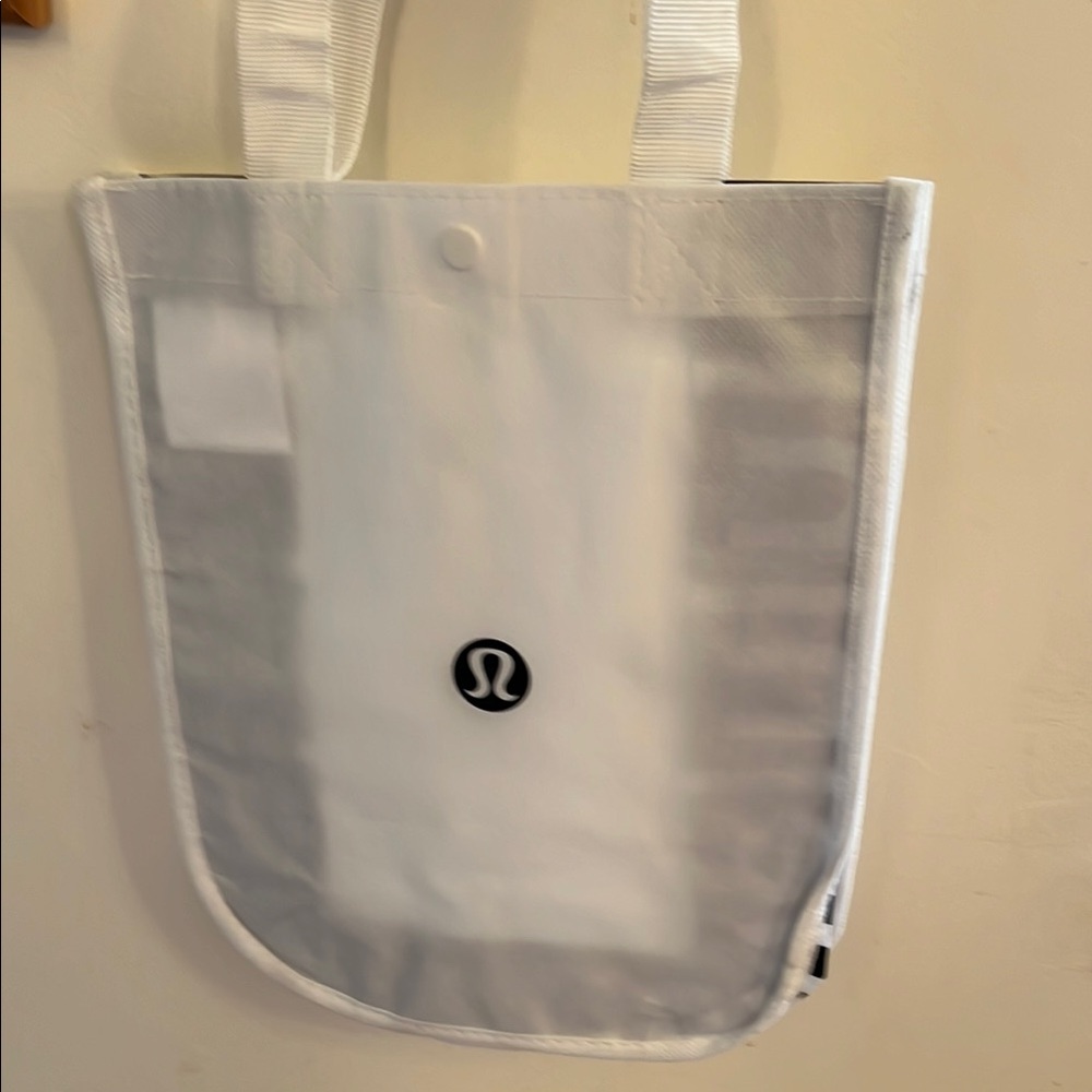 Lululemon Athletica White Canvas Tote Bag with Reinforced Edges